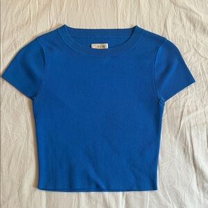 Maeve by Anthropologie Women's Royal Blue Short Sleeve knit Tee